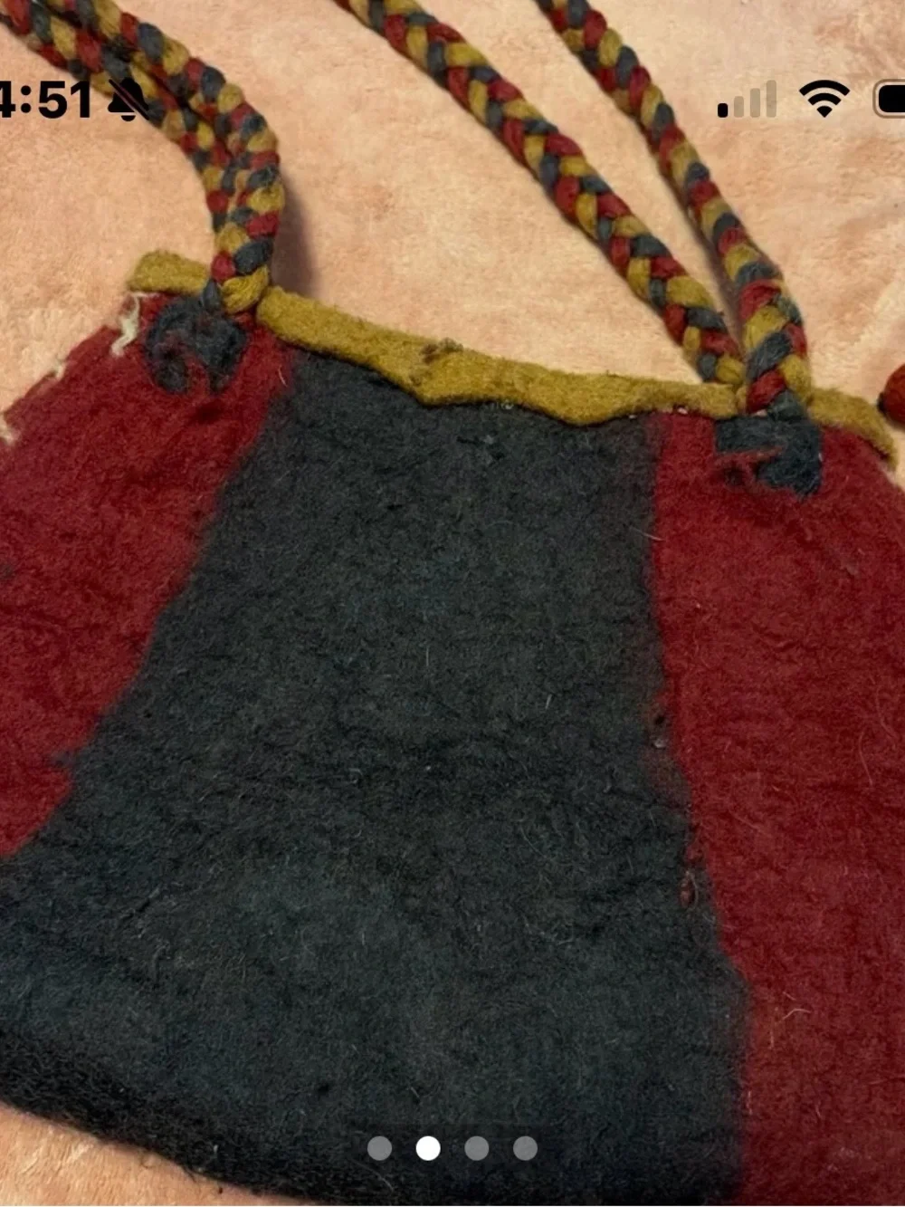 Rising Tide Black Shoulder Bag with Orange and Teal Accents